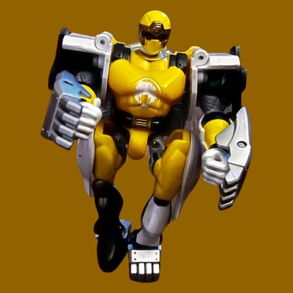 2002 Ninja Storm Power Rangers Yellow Wind Triple Zord Morphin Ranger Bandai B5 - Picture 4 of 5